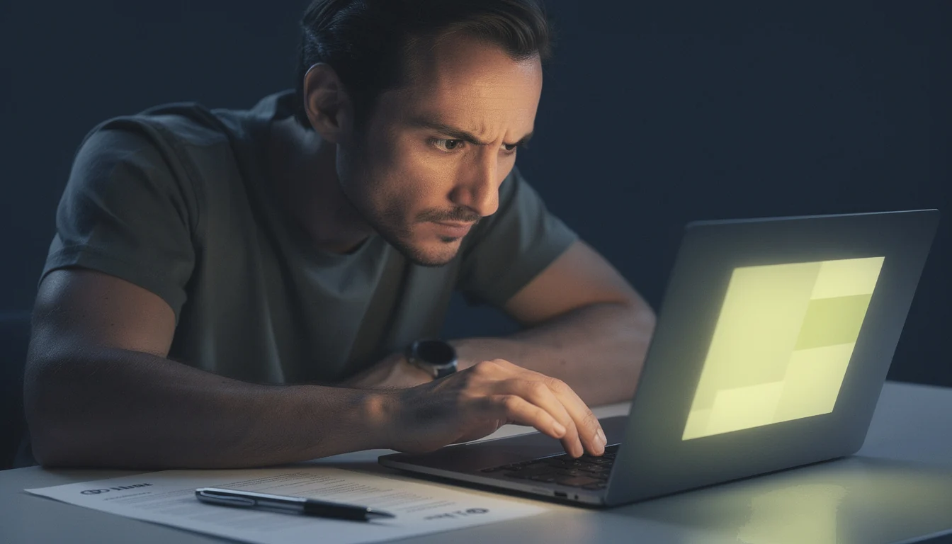 A recruiter comparing two resumes side by side on a desk, one highlighted with a marker, warm office lighting